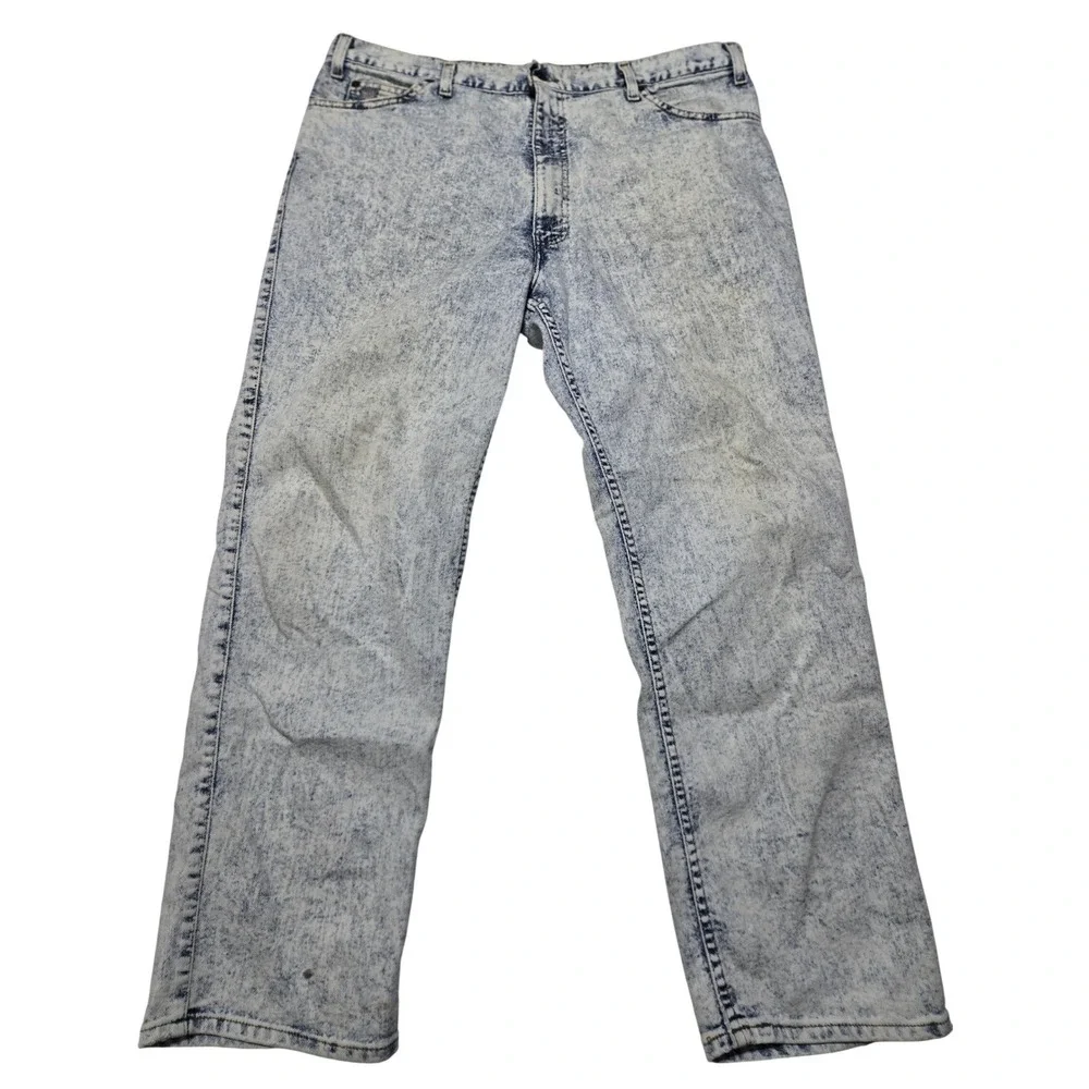 Levi's Light Blue Acid Wash Jeans Denim Straight Leg 38x30 Vintage USA‎